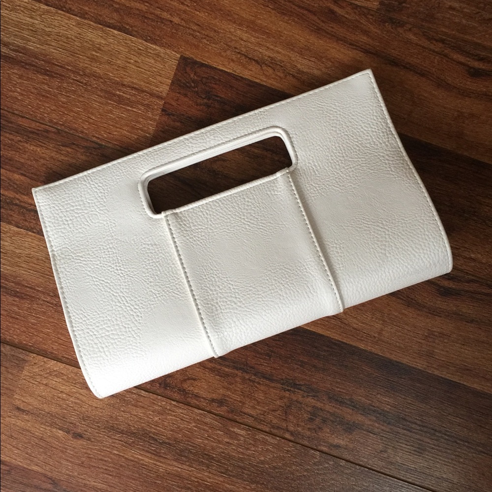 White clutch purse